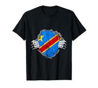 Democratic Republic Of Congo Chest Congolese Flag Pride T-Shirt