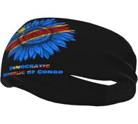 Democratic Republic of Congo Flag Headband Sports Sweatbands for Men Women Workout Athletic Running Yoga Basketball Gym Unisex Hairband Wristbands