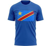 Democratic Republic of Congo Mens T Shirt Africa Football Nation Supporters Top Congolese, S, Royal Blue