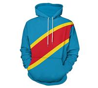 Democratic Republic of Congo Print Hooded Sweatshirt Causal Pullover Fall Tops With Pocket