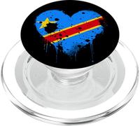 Democratic Republic Of Congo Vintage Heart Congolese Roots PopSockets PopGrip for MagSafe