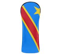 Democratic Republic Of The Congo Flag Kinshasa Golf Covers Pu Leather with Number Tag for Driver, Fairway Wood Hybrid
