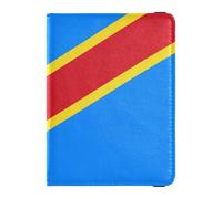 Democratic Republic Of The Congo Flag Kinshasa Leather travel wallet womens passport holder for travel Travel Documents Organizer Protector Travel Passport Wallet for women Lightweight
