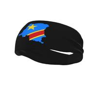 Democratic Republic of The Congo Flag Map Sports Sweatband Unisex Non-Slip Wicking Sport Headbands