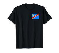 Democratic Republic of the Congo Flag Value Graphic T-Shirt, Men, Black, S