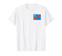 Democratic Republic of the Congo Flag Value Graphic T-Shirt, Men, White, XL