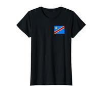Democratic Republic of the Congo Flag Value Graphic T-Shirt, Women, Black, XL