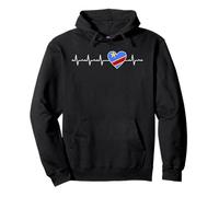Democratic Republic Of The Congo Heartbeat Design DRC Pullover Hoodie