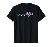 Democratic Republic Of The Congo Heartbeat Design DRC T-Shirt