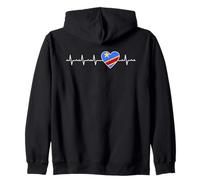 Democratic Republic Of The Congo Heartbeat Design DRC Zip Hoodie