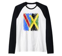 Democratic Republic of The Congo Jamaica Half Flag Raglan Baseball Tee