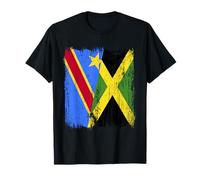 Democratic Republic of The Congo Jamaica Half Flag T-Shirt