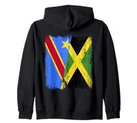 Democratic Republic of the Congo Jamaica Half Flag Zip Hoodie