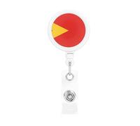 Democratic Republic of Timor-Leste Printing Retractable Badge Holder. with Clip and Keyring The Maximum Retractable Length is Approximately 55cm, with a 360° Rotating clamp.