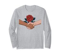 Democratic Socialism Socialist of America Rose Handshake Long Sleeve T-Shirt