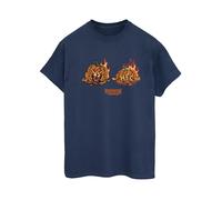 Demogorgon Pumpkin Cotton Boyfriend T-Shirt Stranger Things Navy XXL