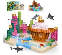 Demolike Magnetic Blocks 110PCS With 6 Animal Toys for 3+ Year Old Boys & Girls, Creative Kids Games, Ocean & Fish