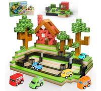 Demolike Magnetic Blocks 110PCS with 6 Animal Toys, Toys for for 3+ Year Old Boys & Girls, Creative Kids Games Kids, City & Vehicle