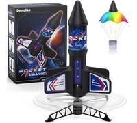 Demolike Rocket Launcher for Kids, Automatic Launch up to 200 ft with LED Lights and Safety Parachute, Outdoor Toys Air Rocket Gifts for Kids Age 4-8 8-12 Years Old