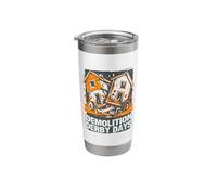 Demolition Derby Days Bold Orange House Crash Design Stainless Steel Insulated Tumbler