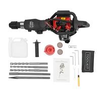 Demolition Jack Hammer, 33CC 2 Stroke Gas Powered Concrete Breaker with Punch Drill Chisels Machine, 1000W Heavy Duty Gasoline Hammer Drill Rock Breaker for Crushing Trenching Chipping Breaking Holes