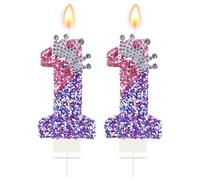 Demon 11 Birthday Candle, Gradient Pink and Purple Number 11 Candle for Kpop Lovers, 11th Birthday Decorations