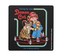 Demon Cat Coaster | Steven Rhodes Funny Cat Drink Mat | Gothic Home Gift