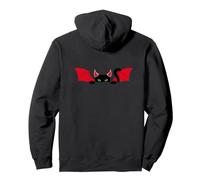 Demon cat costume (Print on the back) black cat with wings Pullover Hoodie