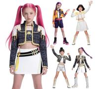 Demon Costumes for Kids Mira Zoey Mira Costume Girls Performance Outfits for Halloween Cosplay(ITZ-Deep Blue-120)