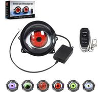Demon Eye LED Headlight Kit, 33 Dynamic Light Modes - Realistic Moving Ghost Eye Lens Effect with Wireless Remote Control, 12-36V Car Ambient Light for Cars and SUVs (Lens version 1PC)