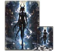 Demon Girl in City Jigsaw Puzzles for Adults 1000 Piece Jigsaw Puzzles Ideal for Lover Perfect Christmas New Year Valentine's Gift 1000 PCS(38x26cm)