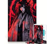 Demon Girl in Kimono 1000 Pieces Jigsaw Puzzles for Adults Strong Logic Sharp Color Fun Challenge (38x26cm)