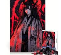 Demon Girl in Kimono 1000 Pieces Jigsaw Puzzles for Adults Strong Logic Sharp Color Fun Challenge (38x26cm)