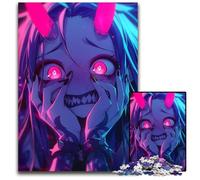 Demon Girl with Pink Horns Piece Jigsaw Puzzle Challenging Puzzles Brain Teaser Game Interactive Family Game Suitable for Ages 14 1000 PCS(75x50cm)