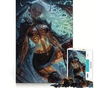 Demon Girl with Skeleton Body for Adults 1000 Piece Jigsaw Puzzle Sharp Mind Creative Fun Family Pastime Art Display (50x75cm)