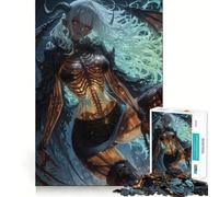 Demon Girl with Skeleton Body for Adults 1000 Piece Jigsaw Puzzle Sharp Mind Creative Fun Family Pastime Art Display (38x26cm)
