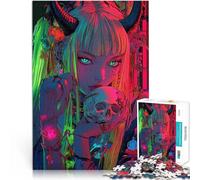 Demon Girl with SkullJigsaw Puzzles 1000 Piece for teenagers Difficult and Challenge for is ideal as a gift for the whole family 38x26cm