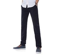 Demon&Hunter 900X Classic-Fit Series Men's Chinos Trousers, 35W / 32L, Dh9002 X Dark Blue