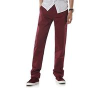 Demon&Hunter 900X Classic-Fit Series Men's Chinos Trousers, Dh9005 X Dark Red, 40W / 32L