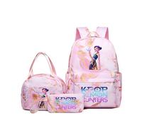 Demon Hunters 3-in-1 backpack set with lunch bag and pencil case, suitable for lightweight backpacks for teenagers(I)