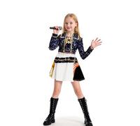 Demon Hunters Costume Mira Zoey Cosplay Costume For Kids, Girls Pop Star Mira Zoey Stage Outfits Full Set Idol K pop Demon Hunters Performance Suit Halloween Carnival Party Dress Up (A07 120)