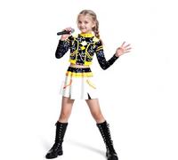 Demon Hunters Costume Rumi Costume For Girls, Kids K pop Stars Vocal Rumi Cosplay Stage Outfits Idol Singers Performance K pop Demon Hunters Outfit Party Dress Up (A06 130)
