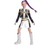Demon Hunters Costume Rumi Costume For Girls, Kids K pop Stars Vocal Rumi Cosplay Stage Outfits Idol Singers Performance K pop Demon Hunters Outfit Party Dress Up (A05 110)