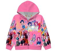 Demon Hunters Girls Hoodie 3D Cartoon Jacket Sweatshirt Rumi Mira Zoe Music Zip Hooded Long Sleeve HUNTR/X Anime Tops Rose