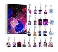 Demon Hunters Korean Idol Advent Calendars 2025,24 Days of Christmas Countdown Calendar Keychain Acrylic Pendant,Xmas Surprise Gifts for Girl k-pop Lover