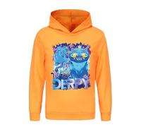 Demon Hunters Mira Rumi Zoey 100% Cotton Girls Pullover Hoodie K-Pop Inspired Kids Outfit Orange