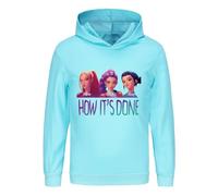 Demon Hunters Mira Rumi Zoey 100% Cotton Kids Hooded Sweatshirt Soft Cotton K-Pop Animation Wear Light Blue
