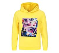Demon Hunters Mira Rumi Zoey 100% Cotton Unisex Kids Sweatshirt with Hood K-Pop Style Cute Design Yellow