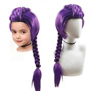 Demon Hunters Wig - Dark Purple Braided Cosplay Hair, Vibrant Fade-Resistant Fiber for Halloween & Role Play (Purple)