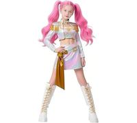Demon-Hunting Stage Costume for Girls, K-Pop Idol Mira/Zoey/Rumi Performance Outfits, Anime Character Halloween Cosplay Dress Up (Mira, 120cm)
